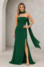 Sophisticated Sheath Straight Neck Sleeveless Zip Back Floor Length Bridesmaid Dress