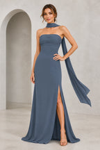 Sophisticated Sheath Straight Neck Sleeveless Zip Back Floor Length Bridesmaid Dress