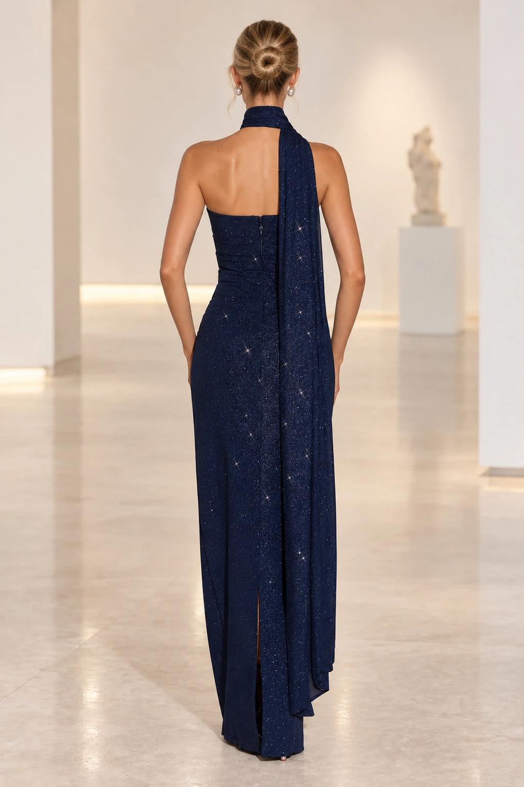 Glamorous Sheath Strapless Sleeveless Sparkle Back Zipper Floor Length Evening Dress