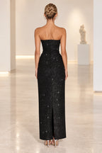 Glamorous Sheath Strapless Sleeveless Sparkle Back Zipper Floor Length Evening Dress