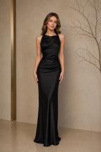 Romantic Sheath Off Shoulder Sleeveless Tie Back Long Bridesmaid Dress