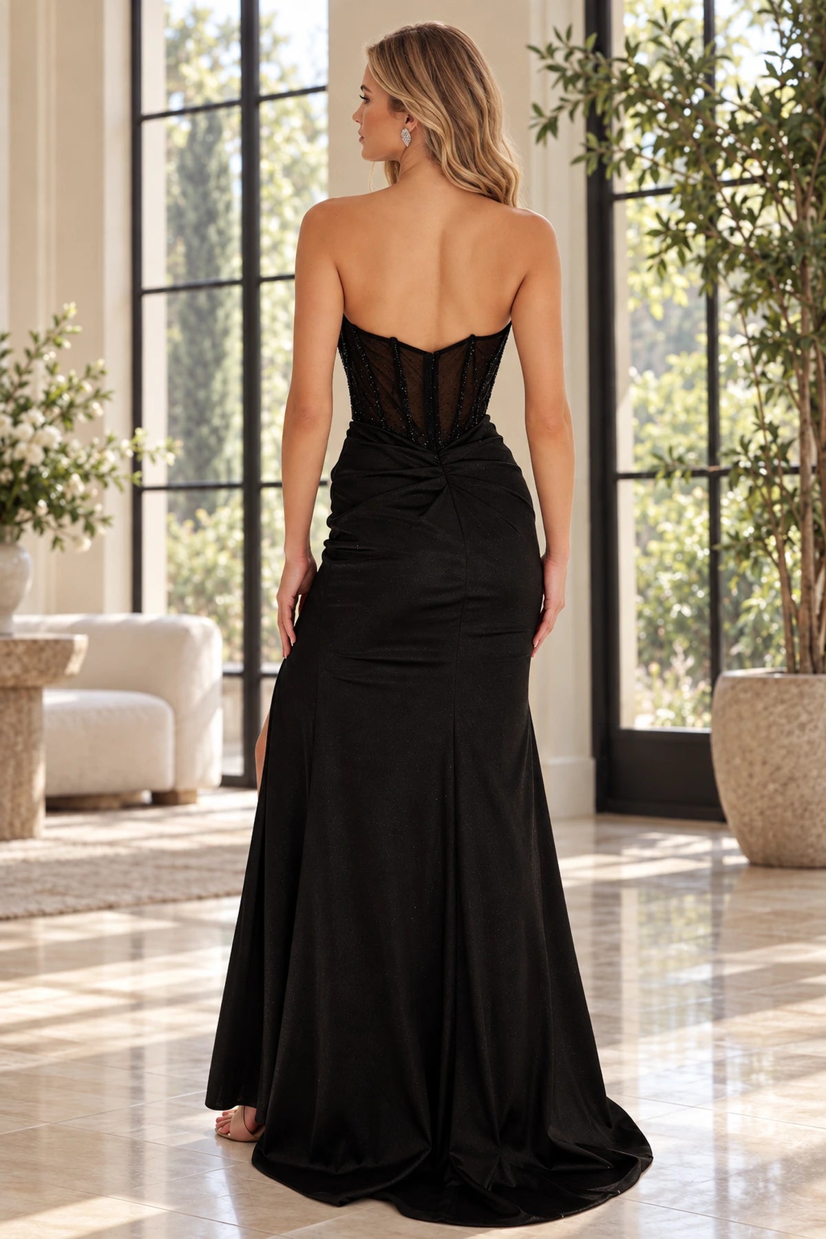 Refined Mermaid Sweetheart Strapless Corset Back Long Prom Dress