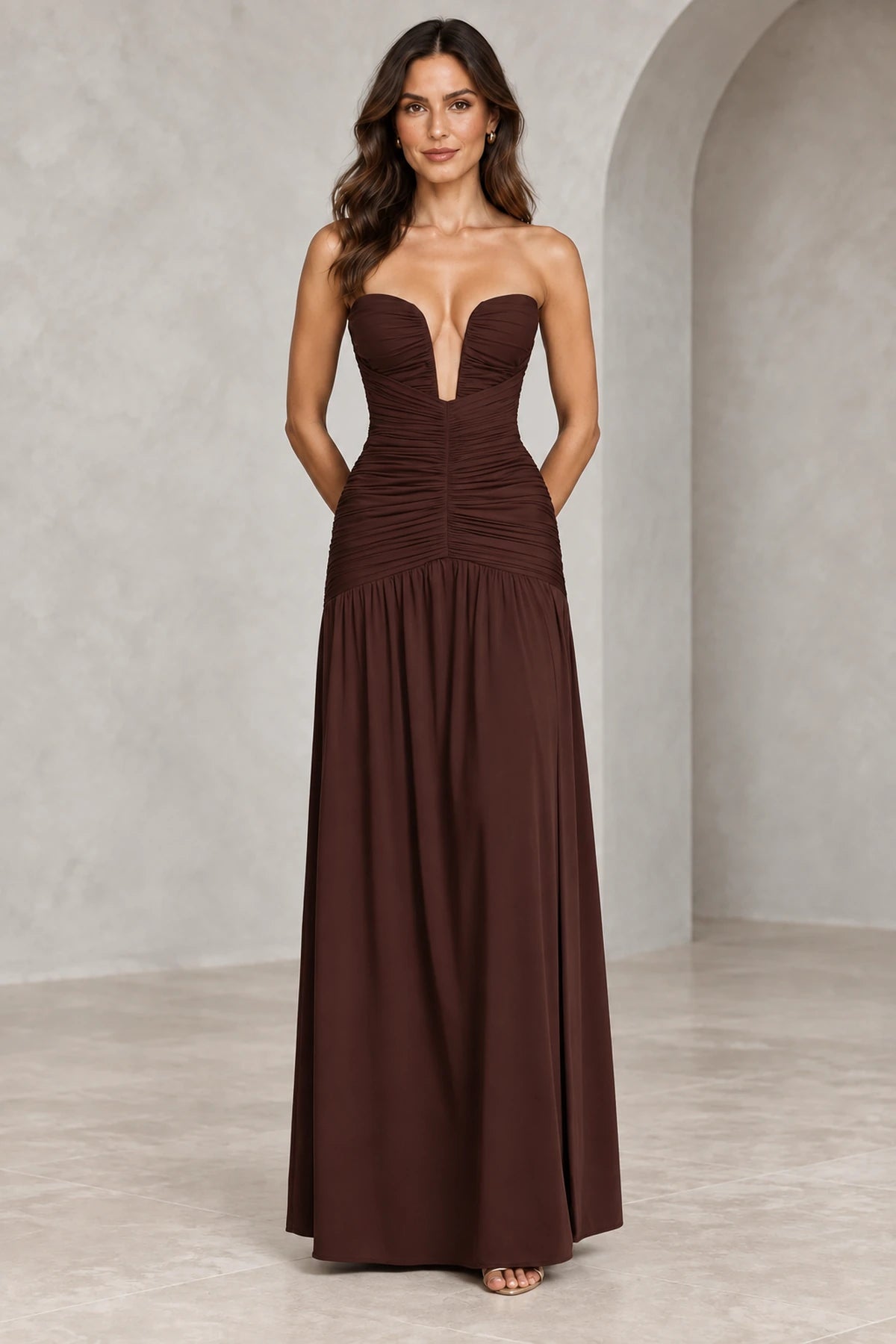 Elegant Sheath Sweetheart Strapless Zipper-Back Floor-Length  Bridesmaid Dress