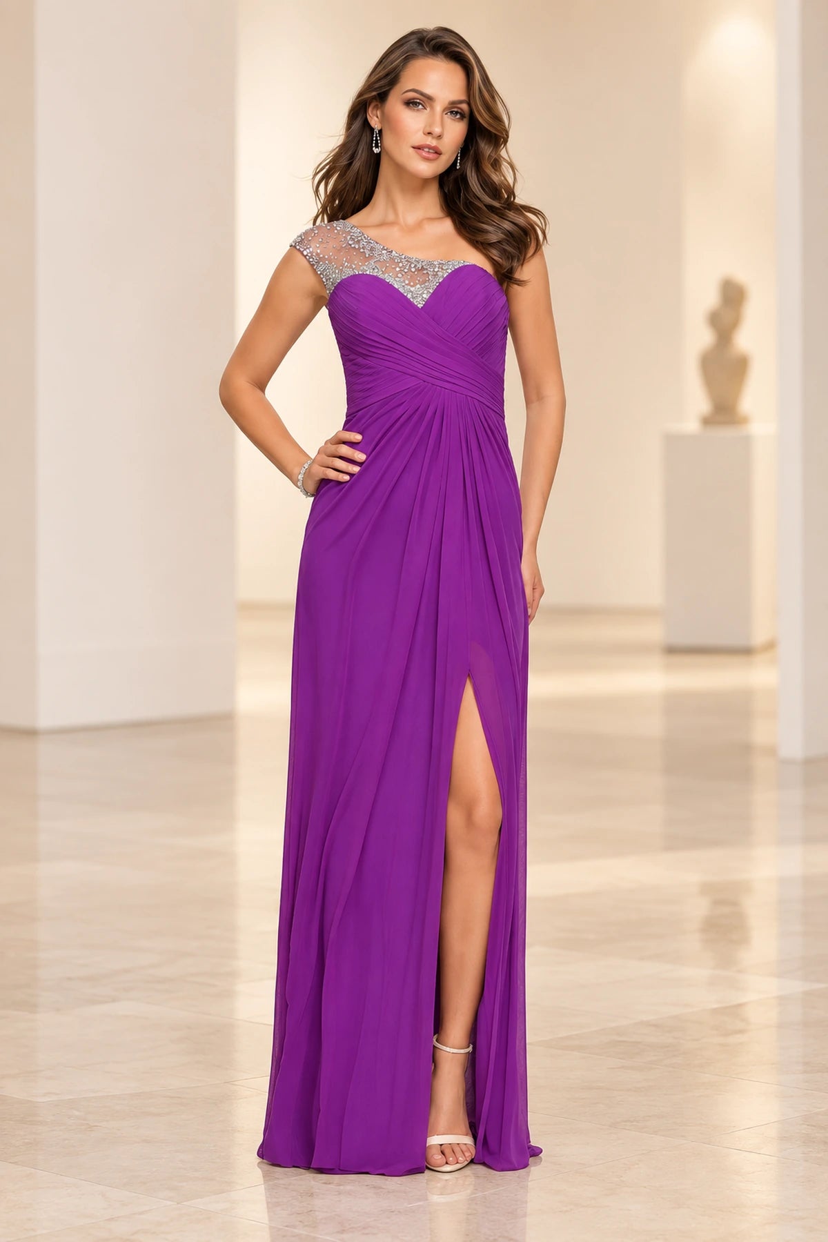 Elegant A Line Sweetheart Short Sleeves Illusion Back Floor Length Prom Dress