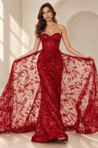 Dreamy Mermaid Sweetheart Sleeveless Corset Back Long Prom Dress