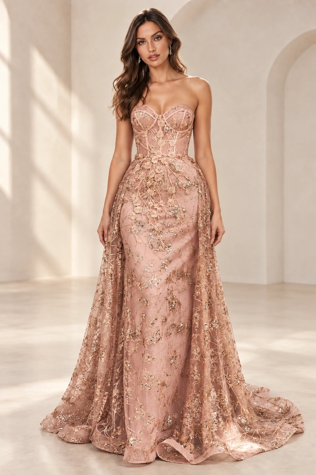 Dreamy Mermaid Sweetheart Sleeveless Corset Back Long Prom Dress