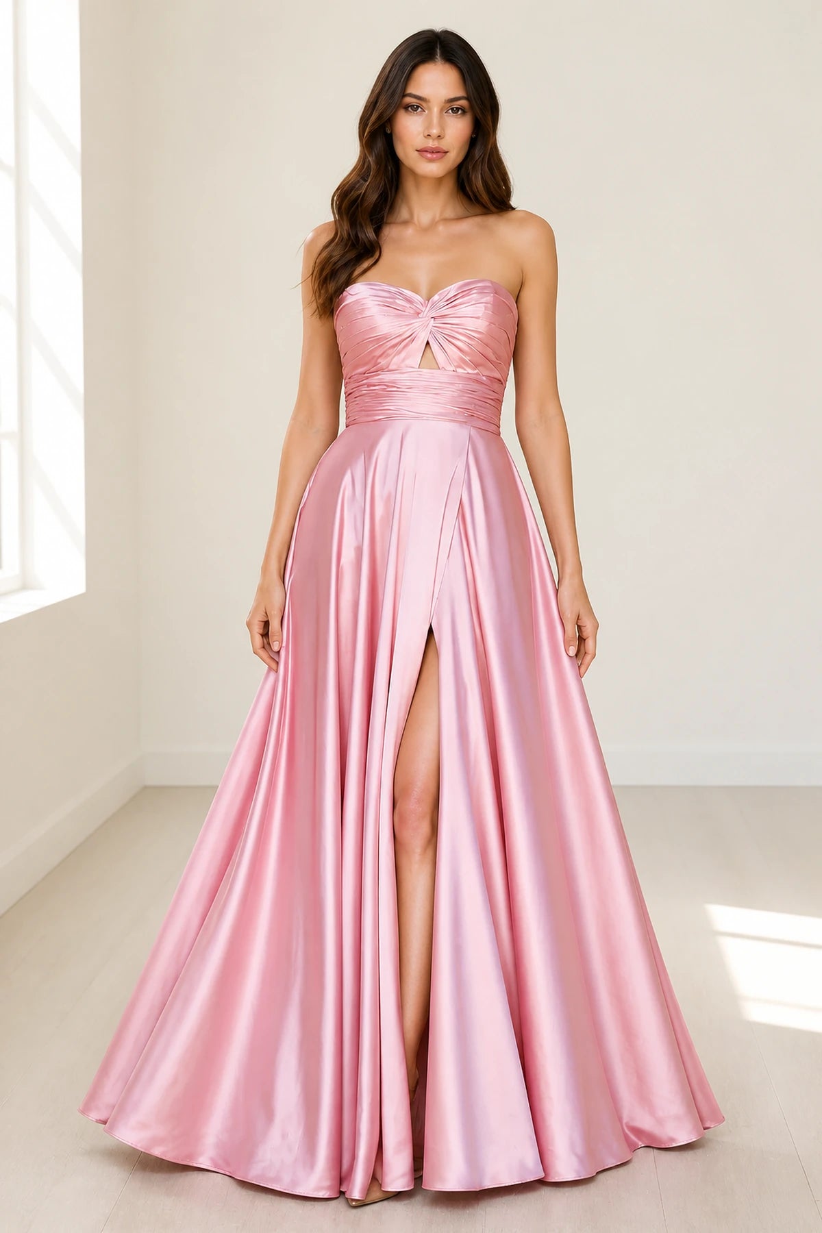 Chic A-Line Sweetheart Strapless Zip-Back Floor-Length Emerald Prom Dress