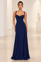 Elegant A Line Sweetheart Spaghetti Strap Lace Up Back Maxi Prom Dress