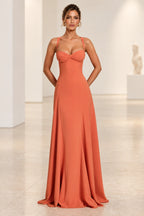 Elegant A Line Sweetheart Spaghetti Strap Lace Up Back Maxi Prom Dress