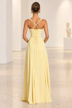 Elegant A Line Sweetheart Spaghetti Strap Lace Up Back Maxi Prom Dress