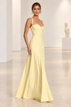 Elegant A Line Sweetheart Spaghetti Strap Lace Up Back Maxi Prom Dress