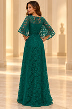 Elegant A-Line Illusion Cape Sleeve Mother of the Bride Dress