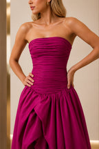Striking A-Line Strapless Sleeveless Zipper Back Floor Length Prom Dress