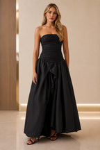 Striking A-Line Strapless Sleeveless Zipper Back Floor Length Prom Dress