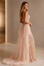 Radiant Sheath Sweetheart Spaghetti Strap Lace-Up Floor Length Prom Dress