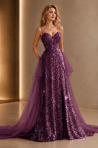 Radiant Sheath Sweetheart Spaghetti Strap Lace-Up Floor Length Prom Dress
