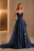Radiant Sheath Sweetheart Spaghetti Strap Lace-Up Floor Length Prom Dress