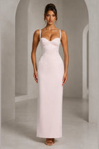 Modern Sheath Sweetheart Spaghetti-Strap Sleeveless Floor-Length Wedding Guest Dress