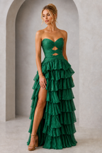 Playful A-Line Sweetheart Neck Strapless Lace-Up Back Floor-Length Prom Dress