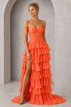 Playful A-Line Sweetheart Neck Strapless Lace-Up Back Floor-Length Prom Dress