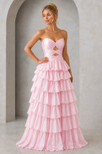 Playful A-Line Sweetheart Neck Strapless Lace-Up Back Floor-Length Prom Dress