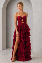 Playful A-Line Sweetheart Neck Strapless Lace-Up Back Floor-Length Prom Dress