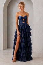Playful A-Line Sweetheart Neck Strapless Lace-Up Back Floor-Length Prom Dress