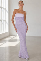 Radiant Sheath Strapless Straight Neck Lace Up Back Floor Length Prom Dress
