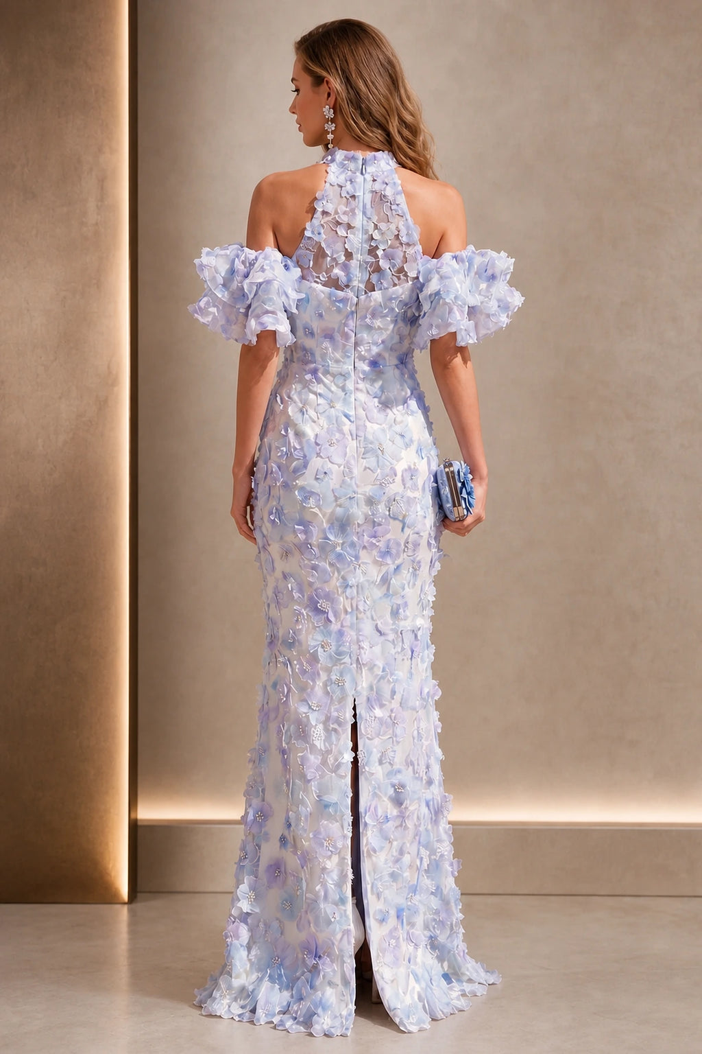 light-blue-floral-ruffle-sleeve-evening-dress-back.webp