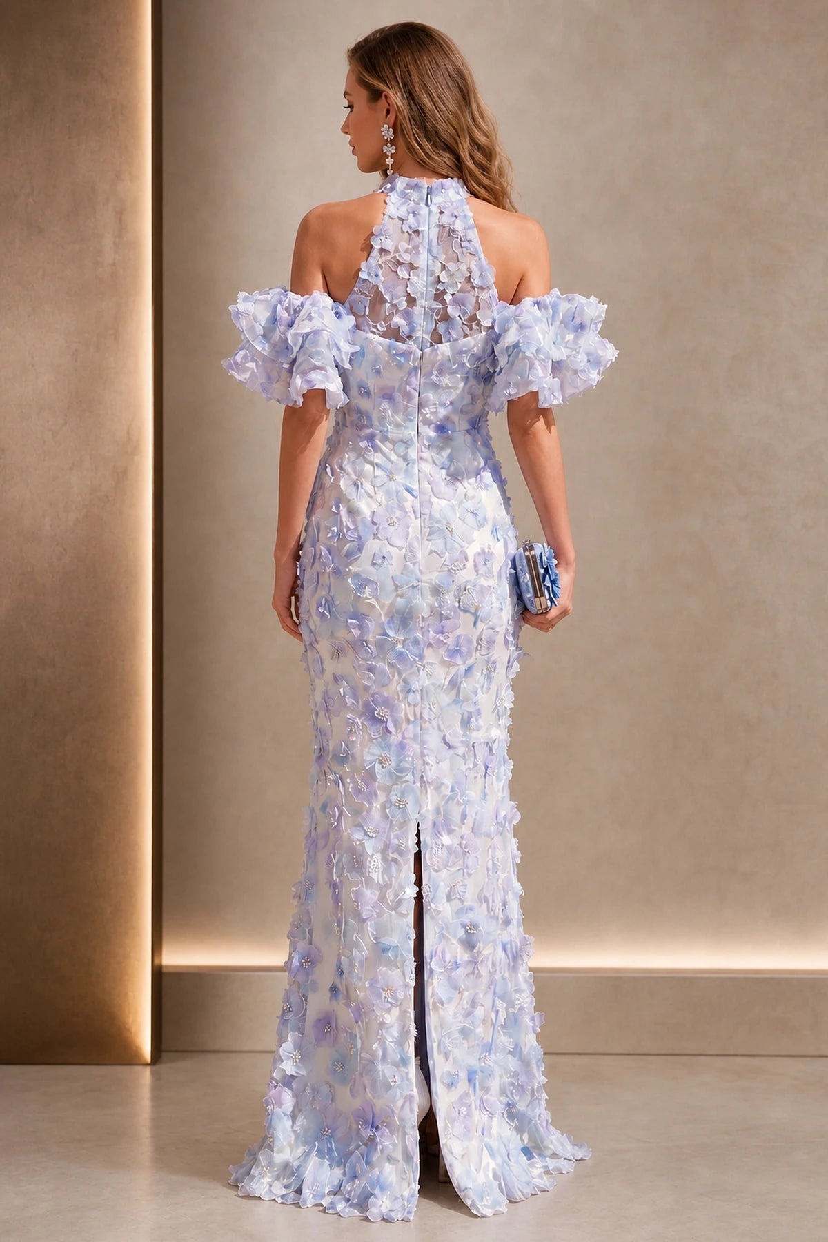 light-blue-floral-ruffle-sleeve-evening-dress-back.webp