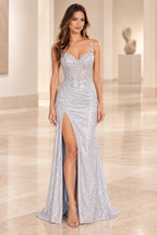 Elegant Mermaid Sweetheart Sleeveless Corset Back Long Prom Dress