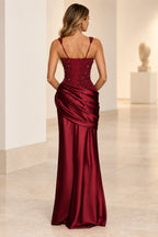 Elegant Sheath Square Neck Sleeveless Lace Up Back Maxi Evening Dress