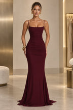 Elegant mermaid spaghetti strap wedding guest dress by Graceprom