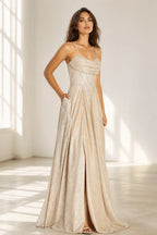 Dreamy A-Line Sweetheart Spaghetti-Strap Lace-Up-Back Floor-Length Prom Dress