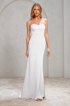 Refined Sheath Sweetheart Neckline Strapless Zipper Back Floor Length Bridesmaid Dress