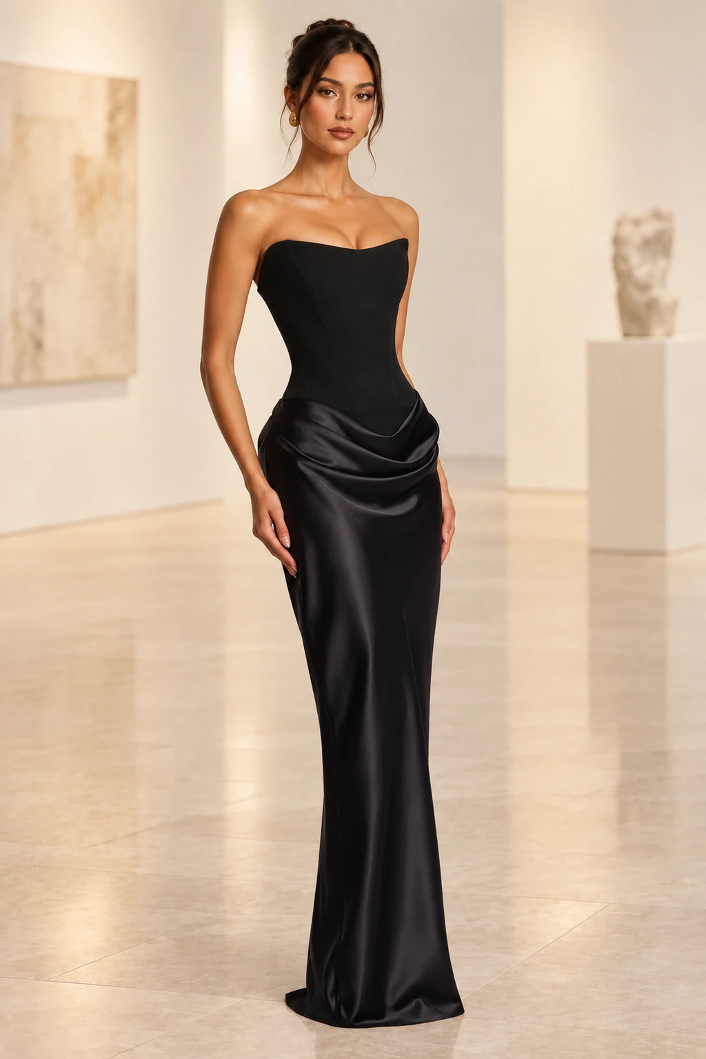 Elegant Mermaid Sweetheart Strapless Lace Up Back Long Bridesmaid Dress