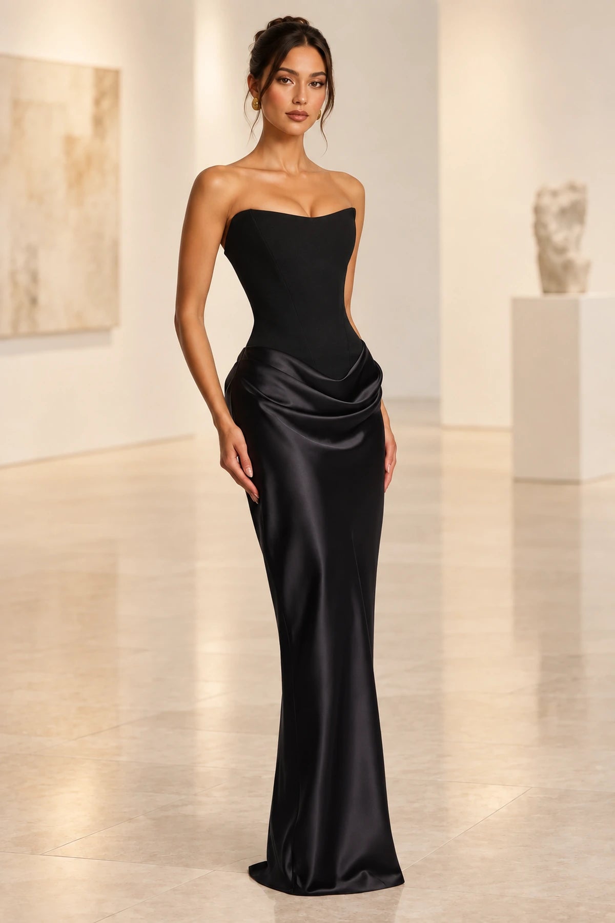 Elegant Mermaid Sweetheart Strapless Lace Up Back Long Bridesmaid Dress