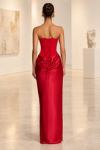 Elegant Mermaid Sweetheart Strapless Lace Up Back Long Bridesmaid Dress