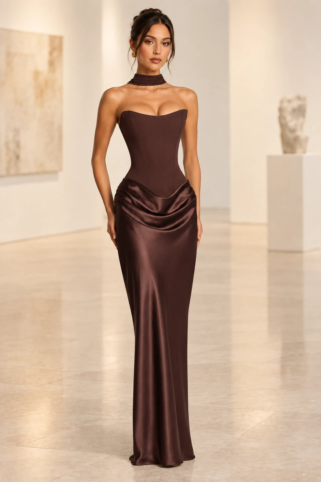Elegant Mermaid Sweetheart Strapless Lace Up Back Long Bridesmaid Dress