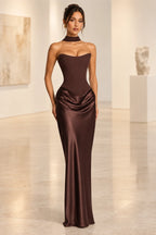 Elegant Mermaid Sweetheart Strapless Lace Up Back Long Bridesmaid Dress