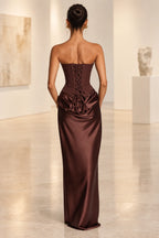 Elegant Mermaid Sweetheart Strapless Lace Up Back Long Bridesmaid Dress
