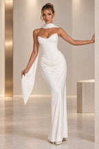 Elegant Mermaid Sweetheart Strapless Lace Up Back Long Wedding Guest Dress