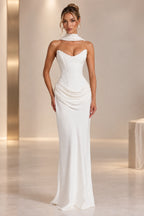 Elegant Mermaid Sweetheart Strapless Lace Up Back Long Wedding Guest Dress