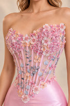 Romantic Mermaid Sweetheart Sleeveless Lace Corset Floor Length Prom Dress