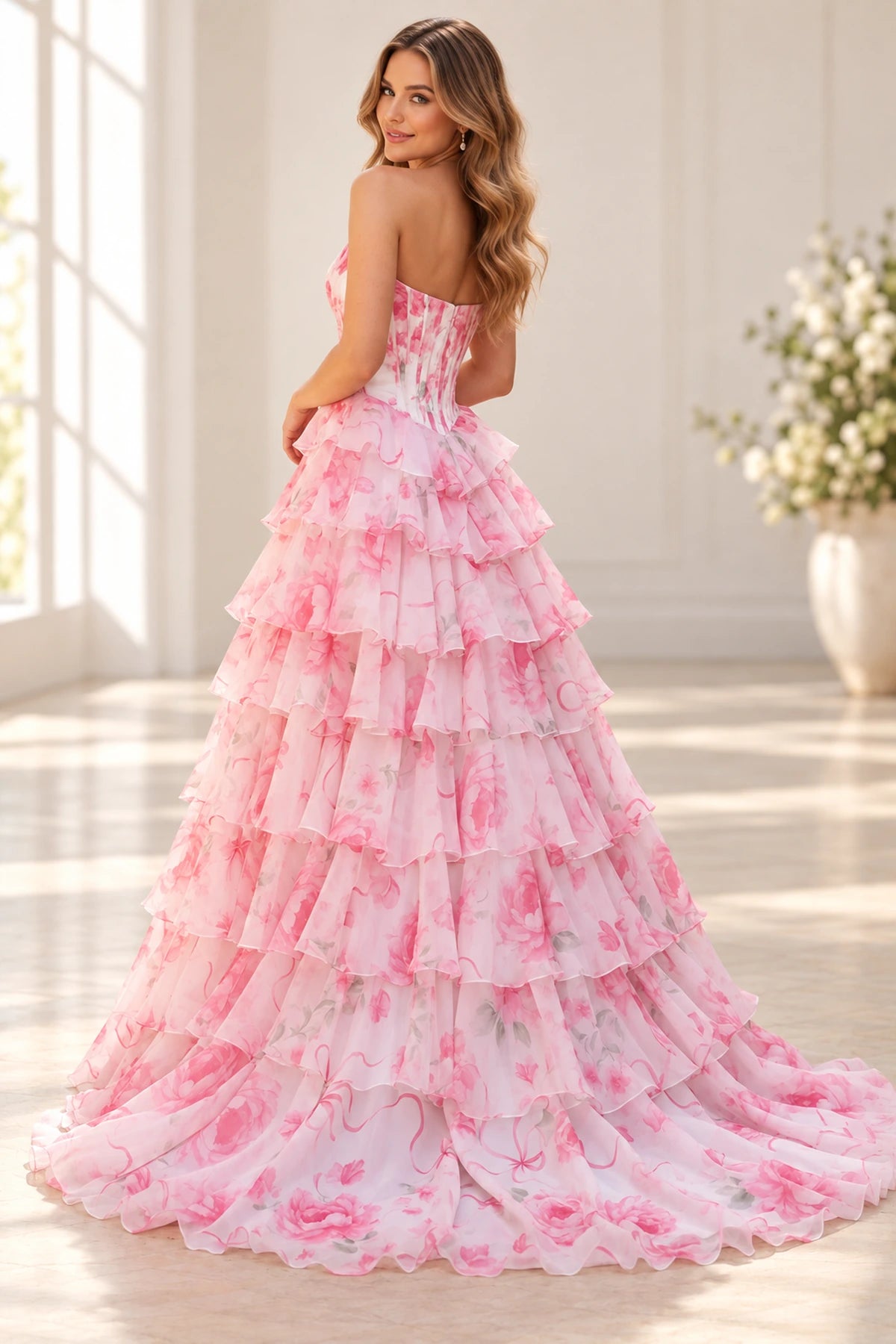 Romantic A Line Sweetheart Sleeveless Structured Back Long Prom Dress