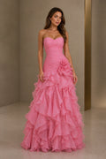 Romantic A-Line Sweetheart Neck Strapless Zip Back Floor-Length Bridesmaid Dress