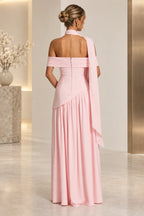 Elegant Off Shoulder Corset Waist High Slit Long Bridesmaid Dress