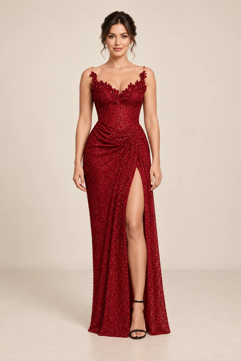 Elegant A Line V Neck Sleeveless Ruched Backless Floor Length Prom Dress