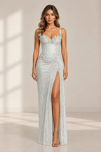 Elegant A Line V Neck Sleeveless Ruched Backless Floor Length Prom Dress