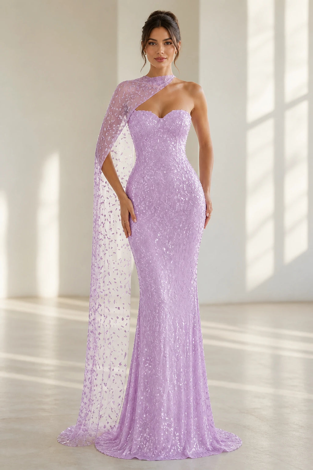Striking Sheath Sweetheart Sleeveless Cape Back Floor Length Prom Dress